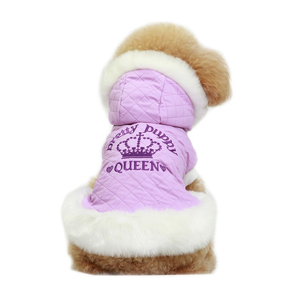 DOBAZ PrettyPuppy Куртка с воротником и низом с мехом L, сиреневая – интернет-магазин Ле’Муррр
