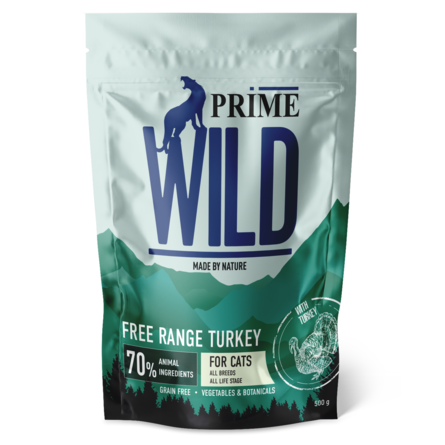 PRIME WILD GF FREE RANGE Сухой корм для кошек, с индейкой , 500 гр