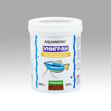 AQUAMENU Унигран сухой корм для мелких и средних видов аквариумных рыб, 200 гр