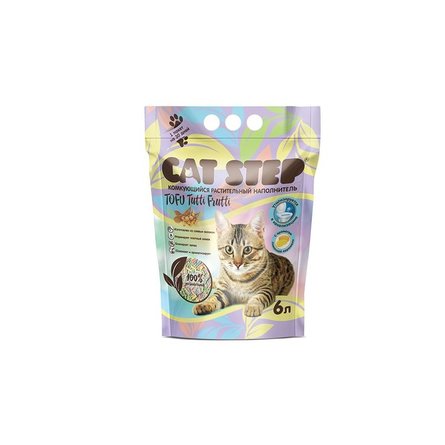 Cat Step Tofu Tutti Frutti Наполнитель растительный 6л комкующийся 20333013