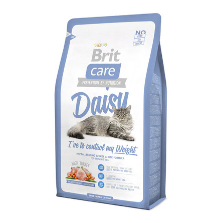 Brit Care Cat Crazy Daisy Сухой корм для кошек склонных к полноте (с индейкой), 2 кг - фото 1
