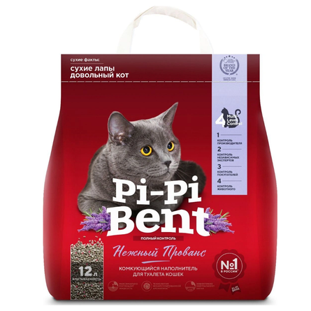 Pi-Pi Bent Нежный Прованс Комкующийся глиняный наполнитель для кошек, 5 кг