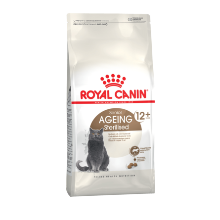 Royal Canin Ageing Sterilised 12+ Сухой корм для пожилых стерилизованных кошек и кастрированных котов старше 12 лет, 2 кг - фото 1