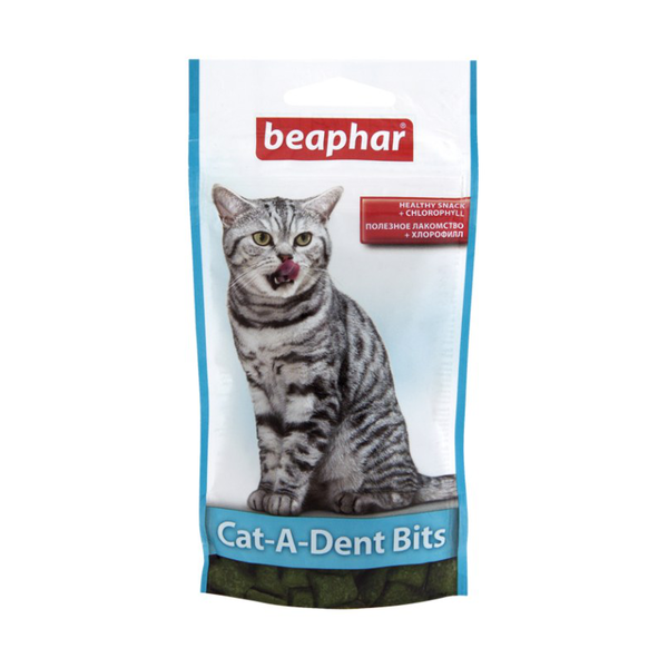 Beaphar Cat-a-Dent Bits Подушечки для взрослых кошек для здоровья полости рта