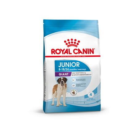 Royal Canin Giant Junior Корм сухой полнорационный для щенков очень крупных пород (вес взрослой собаки более 45 кг) в возрасте от 8 до 18/24 месяцев, 15 кг