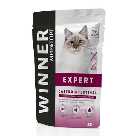 Мираторг Winner Expert Gastrointestinal Корм консервированный для кошек 