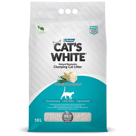 CAT'S WHITE Marseille soap Комкующийся наполнитель для кошек, с ароматом марсельского мыла, 8,55 кг - фото 1