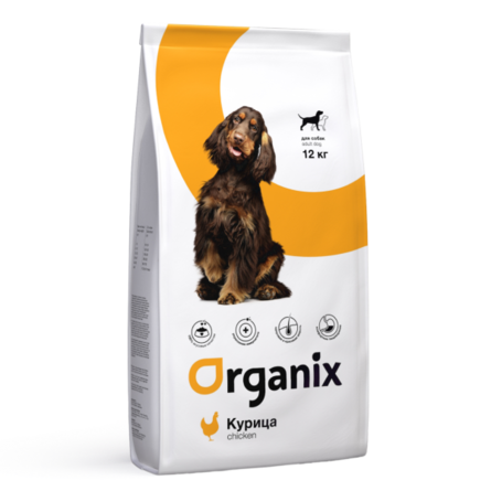 ORGANIX Adult Dog Сухой корм для взрослых собак всех пород с курицей и рисом, 12 кг