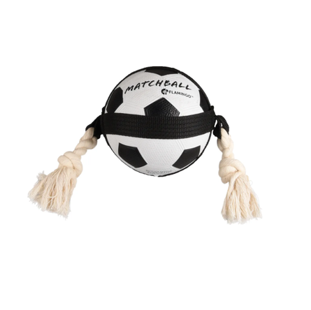 Flamingo Игрушка для собак Мяч футбольный с канатом, 12.5см – интернет-магазин Ле’Муррр