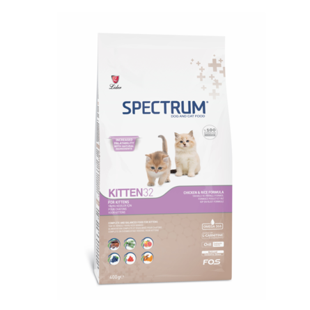 SPECTRUM Kitten Starter 32 Сухой корм для котят 4-16 недель и беременных кошек, 400 гр