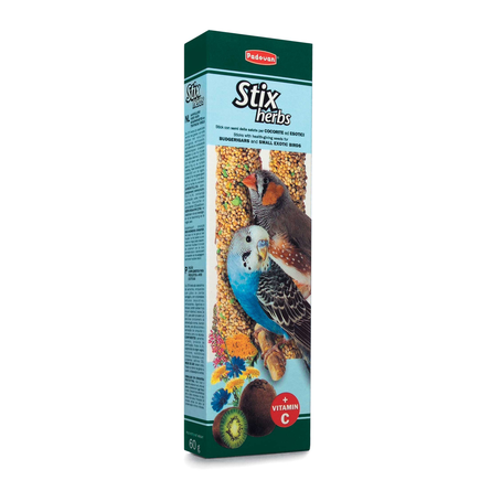 Padovan Stix Herbs Палочки для волнистых попугаев и экзотических птиц (с травами), 60 гр