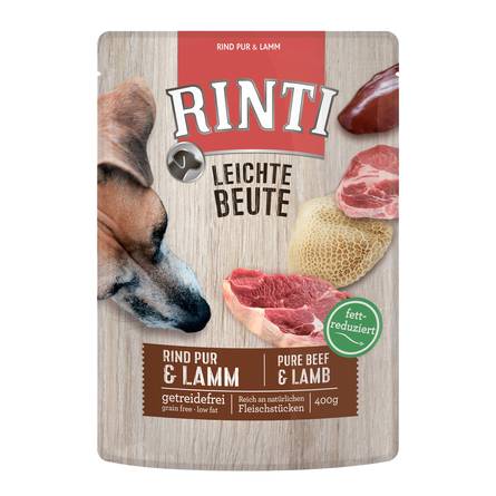 Rinti Leichte Beute пауч желе для собак (говядина и ягненок), 400 гр - фото 1