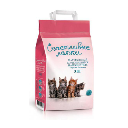 Счастливые Лапки Комкующийся глиняный наполнитель для кошек – интернет-магазин Ле’Муррр