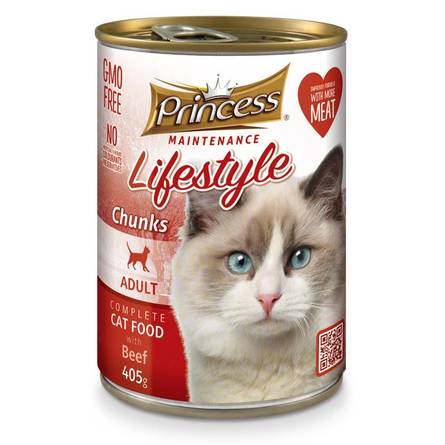 PRINCESS Консервы для кошек, говядина в соусе, 405 гр - фото 1
