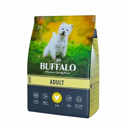 Mr.Buffalo ADULT MINI Сухой корм для собак мелких пород, курица, 2 кг - фото 1