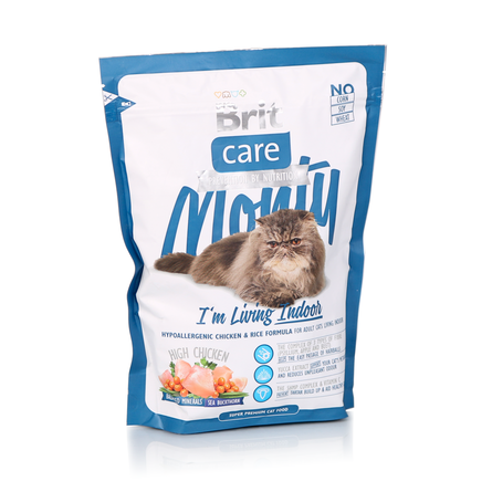 Brit Care Cat Monty Indoor Сухой корм для взрослых кошек живущих в помещении (с курицей), 400 гр