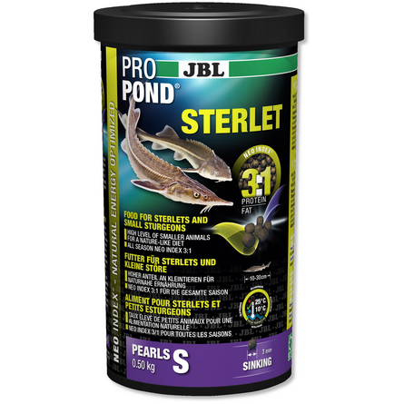 JBL ProPond Sterlet S Основной корм в форме тонущих гранул для осетровых рыб небольшого размера, 500 гр
