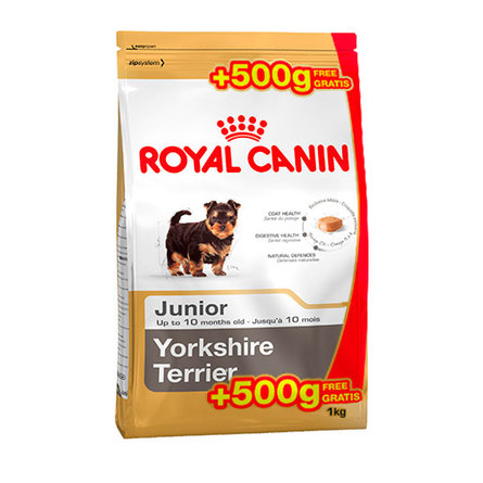 Увеличенная упаковка Royal Canin Yorkshire Terrier Junior Сухой корм для щенков йоркширского терьера (500 гр + 500 гр) – интернет-магазин Ле’Муррр