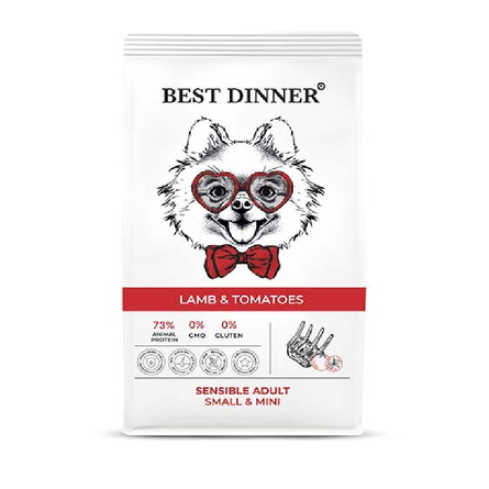 Best Dinner Сухой корм с ягненком и томатами для собак средних и крупных пород с чувствительным пищеварением, 3 кг - фото 1