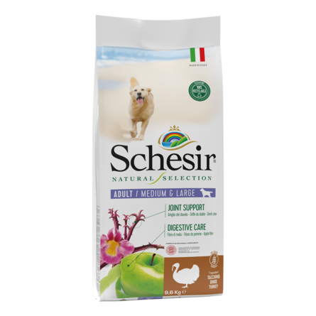 SCHESIR NS Grain-Free Сухой корм для собак средних и крупных пород (индейка), 9,6 кг - фото 1