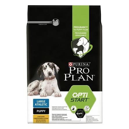 Pro Plan OptiStart Large Athletic Puppy Сухой корм для щенков крупных пород с атлетичным телосложением (с курицей), 3 кг - фото 1