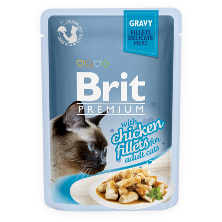 Brit Premium Cat Chicken Fillets Кусочки паштета в соусе для взрослых кошек (с курицей), 85 гр - фото 1