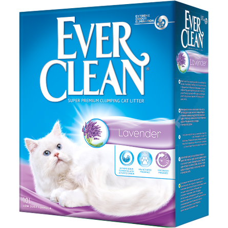 Ever Clean Lavender Комкующийся глиняный наполнитель для кошек (с ароматом лаванды), 10 л - фото 1