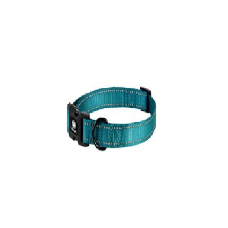 ALCOTT WANDERER Ошейник для собак со светоотражающей строчкой, размер S (25-35см), голубой - фото 1