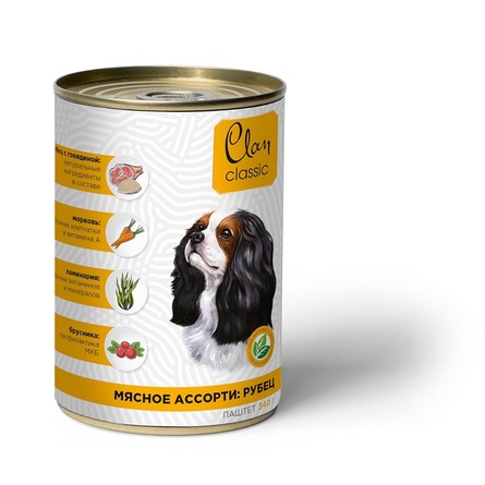 Clan Classic Паштет для взрослых собак всех пород (мясное ассорти с рубцом), 340 гр - фото 1