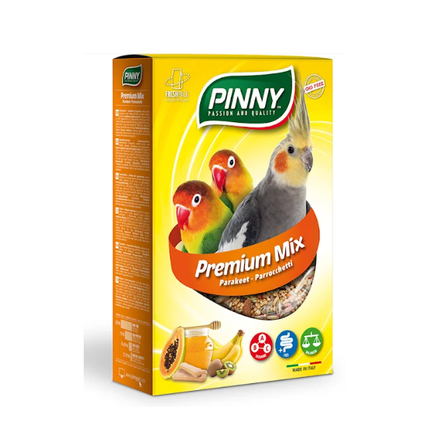 PINNY PM Полнорационный корм для средних попугаев с фруктами, бисквитом и витаминами, 0,8 кг