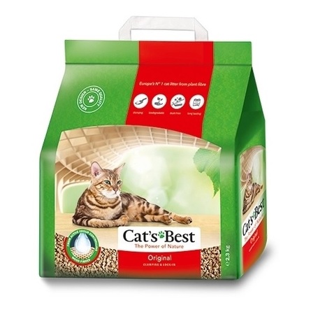 Cat's Best Original Древесный комкующийся наполнитель для кошек, 4,3 кг - фото 1