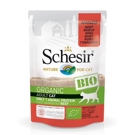Schesir Bio Влажный корм для взрослых кошек (с говядиной), 85 гр - фото 1