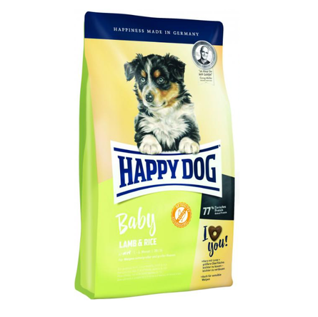 Happy Dog Сухой корм для щенков средних и крупных пород с 4 недель для 5 месяцев с ягненком и рисом, 1 кг - фото 1