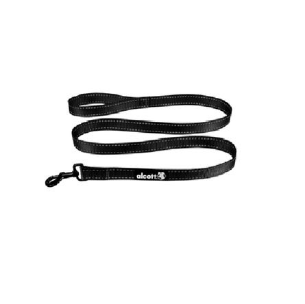 ALCOTT WANDERER Поводок для собак со светоотражающей строчкой, размер М (1.9*150см), черный – интернет-магазин Ле’Муррр