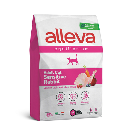 ALLEVA Equilibrium Sensitive Сухой корм для взрослых кошек (с кроликом) – интернет-магазин Ле’Муррр