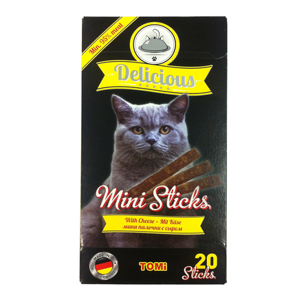 ToMi Delicious Mini Sticks Мясные палочки для взрослых кошек (с сыром), 20х2 гр – интернет-магазин Ле’Муррр