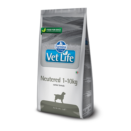 Farmina Vet Life Neutered Canine сухой лечебный корм для стерилизованных и кастрированных собак до 10 кг, 2 кг - фото 1