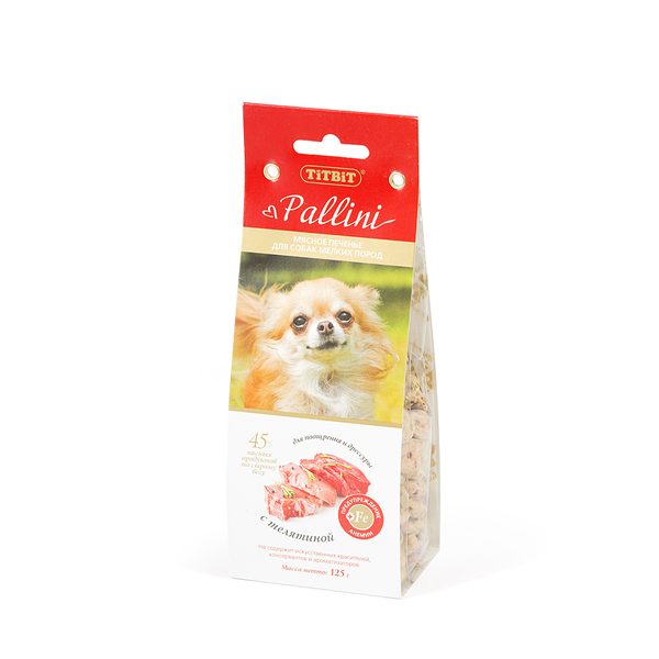 TiTBiT Pallini Печенье для взрослых собак мелких и средних пород (с телятиной)