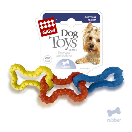 GiGwi Игрушка для собак, три резиновые косточки