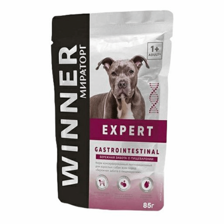 Winner Expert Влажный корм для взрослых собак всех пород бережная забота о пищеварении , 85 гр