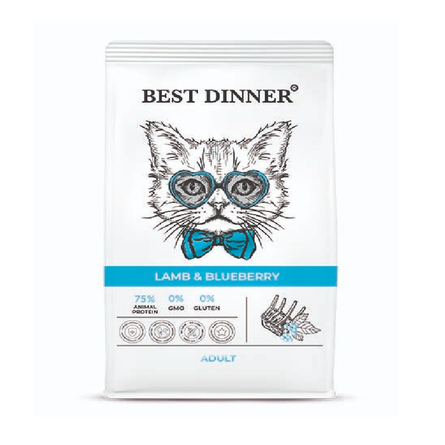 Best Dinner Сухой корм с ягненком и голубикой для кошек с чувствительным пищеварением, 400 гр – интернет-магазин Ле’Муррр