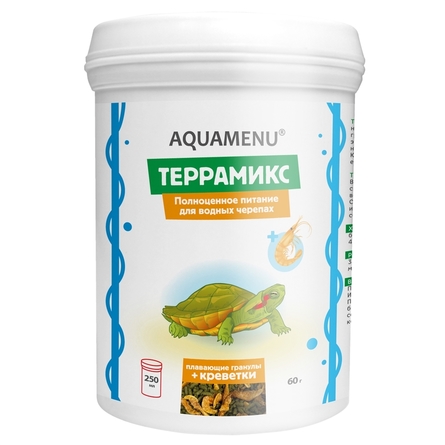АКВА МЕНЮ ТЕРРАМИКС Основной корм для водных черепах, с креветками , 60 гр