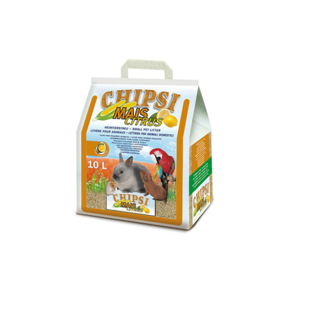 CHIPSI MAIS Citrus Наполнитель кукурузный для мелких животных, 10 л, 4,6 кг – интернет-магазин Ле’Муррр