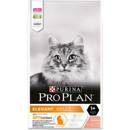 Pro Plan Elegant Сухой корм для взрослых кошек для шерсти и кожи (с лососем), 10 кг - фото 1