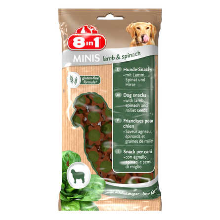 8in1 Minis Lamb & Spinach Лакомство для взрослых собак всех пород (с ягненком и шпинатом) – интернет-магазин Ле’Муррр