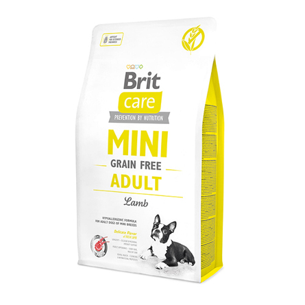 Brit Care Mini Grain Free Adult Сухой беззерновой корм для взрослых собак мини-пород (с ягненком), 2 кг - фото 1