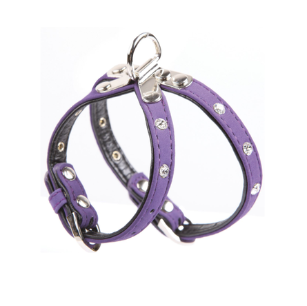 Dezzie Шлейка для собак, размер  M (шея 20-26,грудь 28-34см), бархат, фиолетовая
