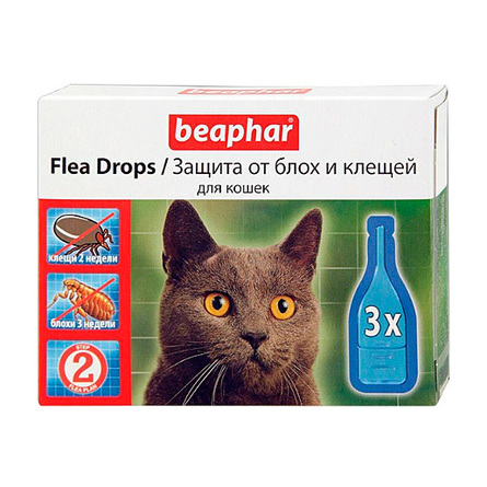 Beaphar Капли антипаразитарные для кошек, 3 пипетки – интернет-магазин Ле’Муррр