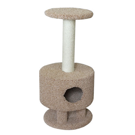 Пушок Домик ковролиновый круглый на ножках для кошек, ковролин