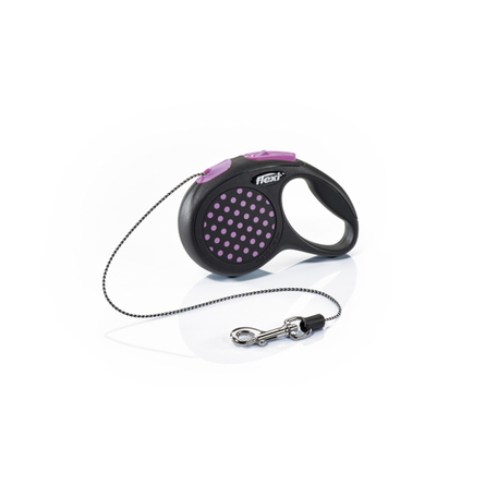Flexi Design XS Поводок-рулетка для мелких собак, розовая, трос - фото 1